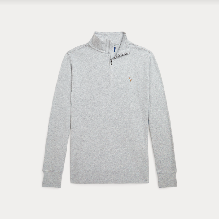 Cotton Interlock Quarter-Zip Pullover-Genser-Polo Ralph Lauren-Aandahls