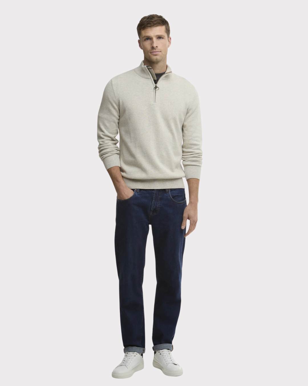 Cotton Quarter-Zip Jumper-Genser-Barbour-Aandahls