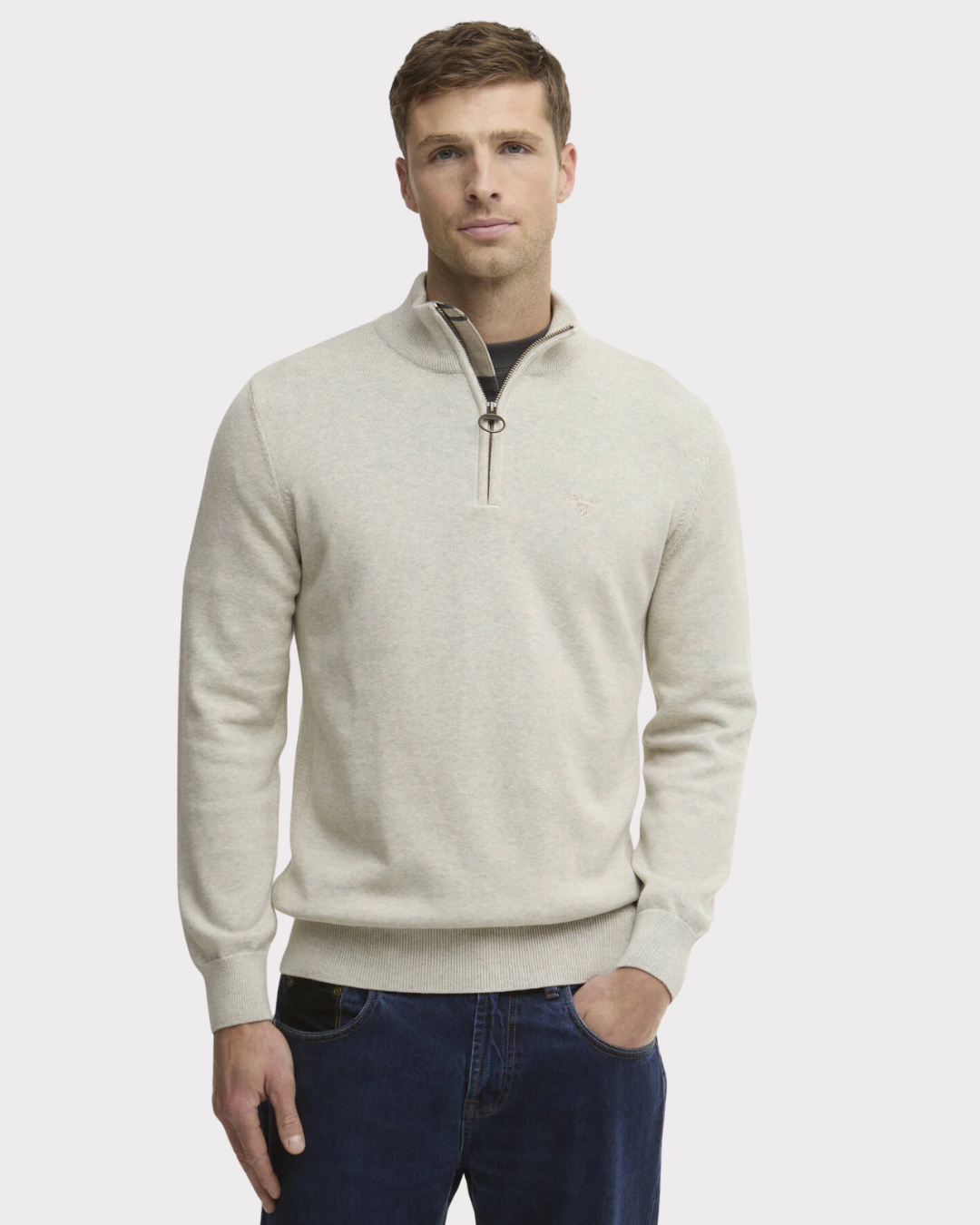 Cotton Quarter-Zip Jumper-Genser-Barbour-Aandahls