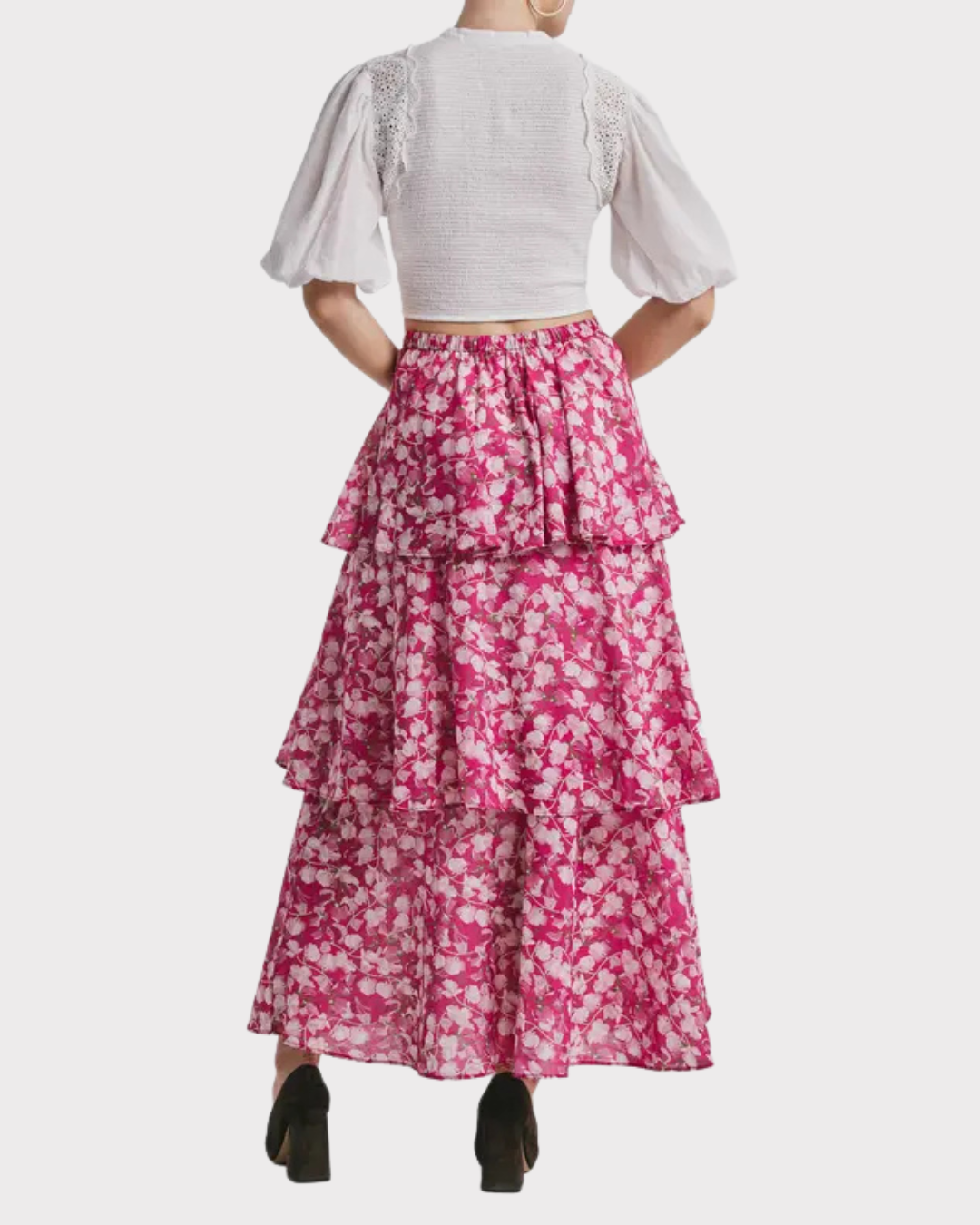 Cotton Slub Flounce Skirt-Skjørt-ByTimo-Aandahls