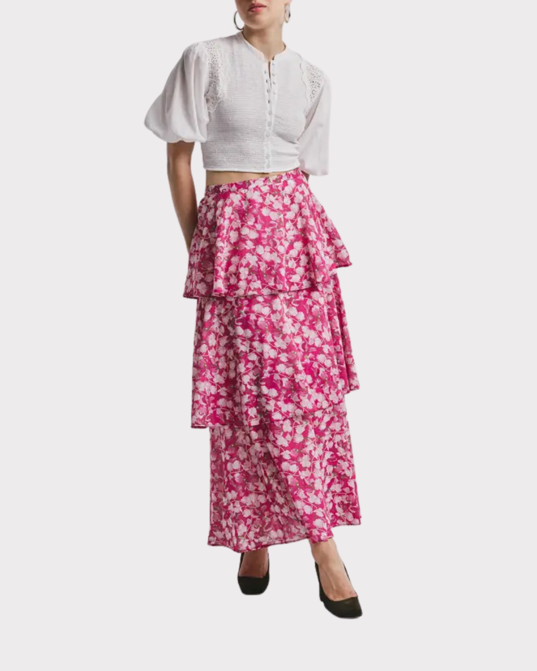 Cotton Slub Flounce Skirt-Skjørt-ByTimo-Aandahls