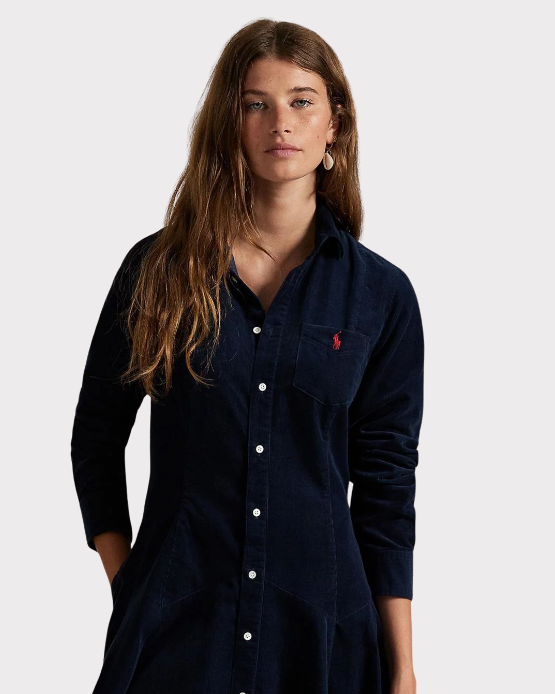 Cotton corduroy a- line dress-Kjole-Polo Ralph Lauren-Aandahls