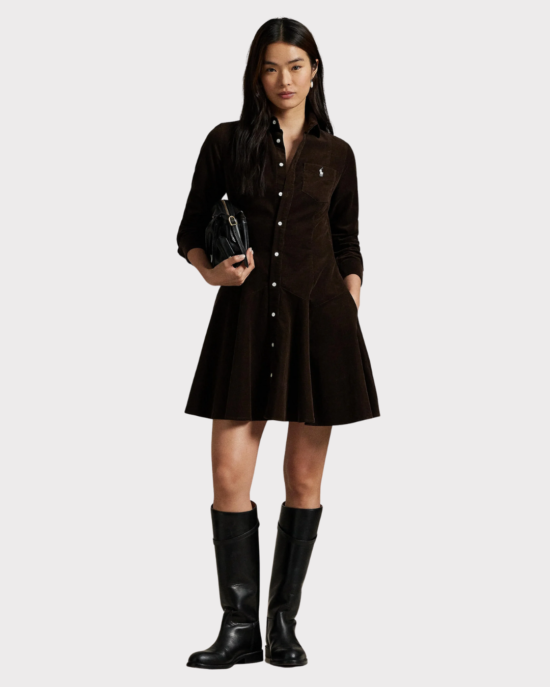 Cotton corduroy a- line dress-Kjole-Polo Ralph Lauren-Aandahls