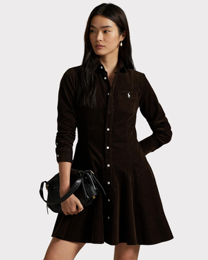 Cotton corduroy a- line dress-Kjole-Polo Ralph Lauren-Aandahls