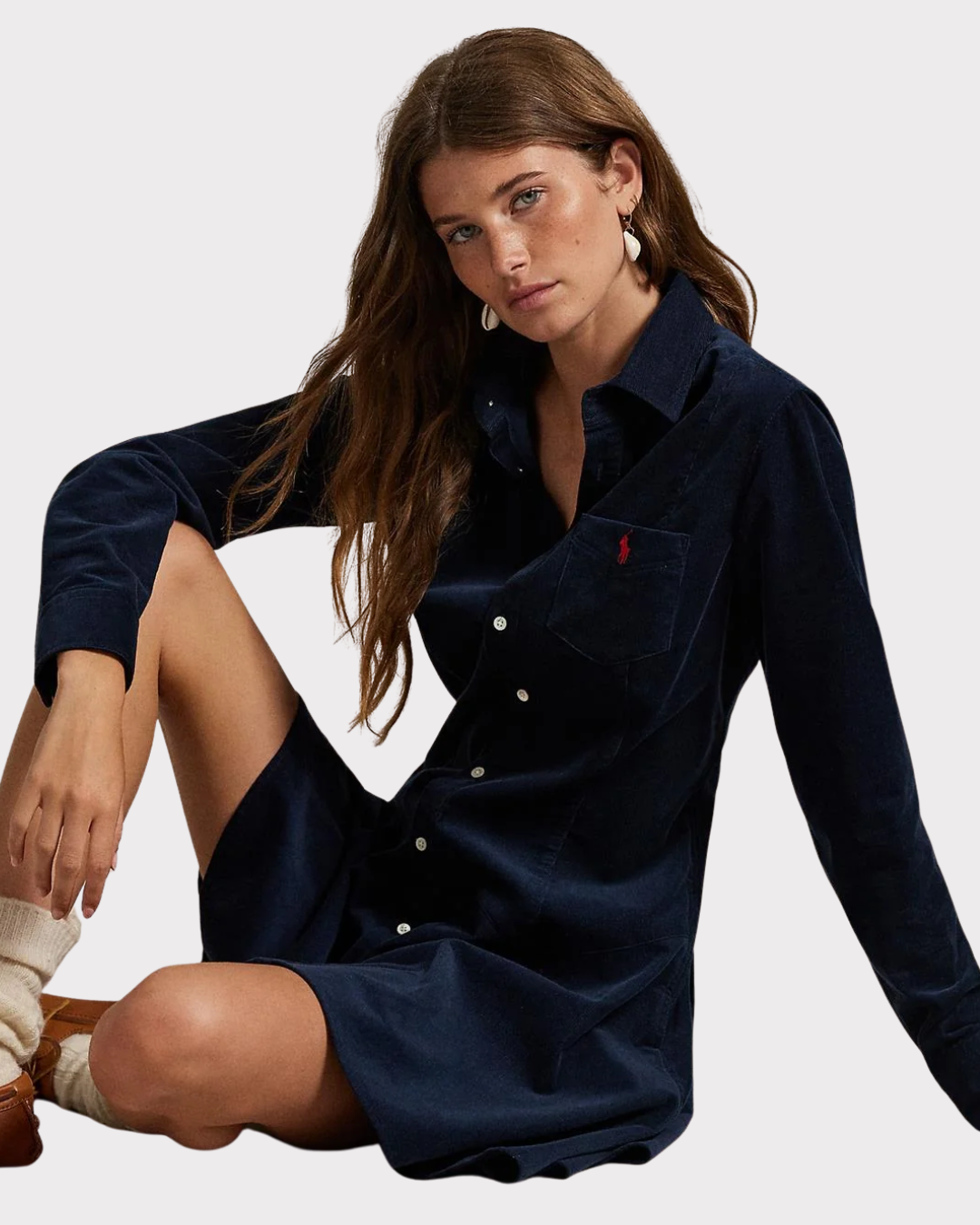 Cotton corduroy a- line dress-Kjole-Polo Ralph Lauren-Aandahls