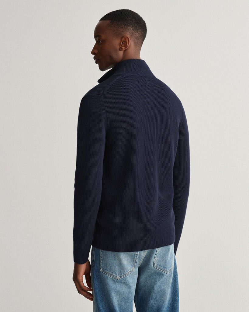 D1. RIB TEXTURE FULL ZIP-Strikk-Gant-Aandahls