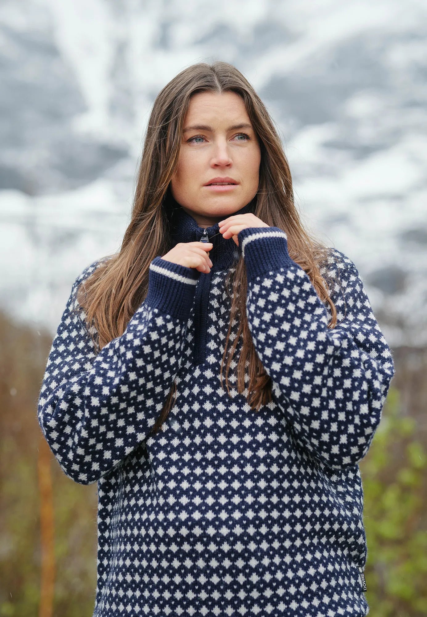 DOVRE KNITTED ZIP PULLOVER-Sweat-Dovre-Aandahls
