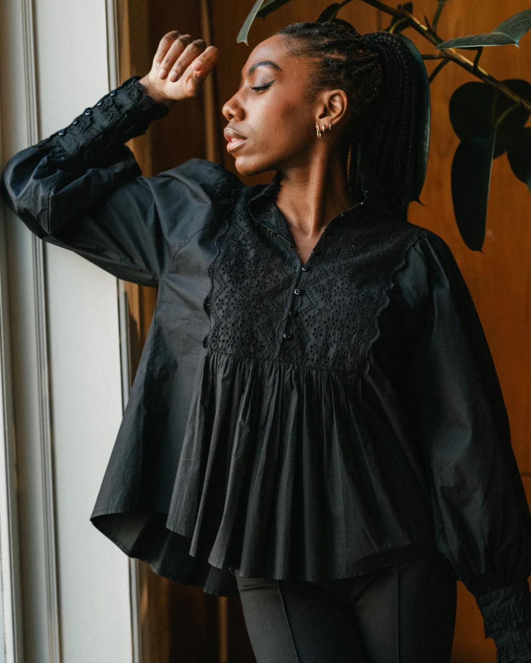 Décorated Poplin Blouse-Skjorte-ByTimo-Aandahls