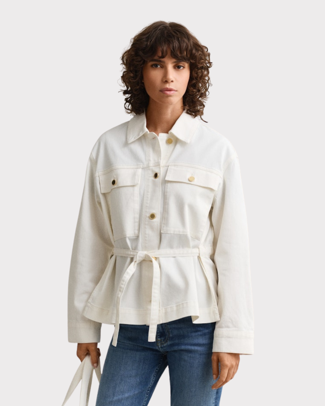 Denim Jacket With Tie Detail-Yttertøy-Gant-Aandahls