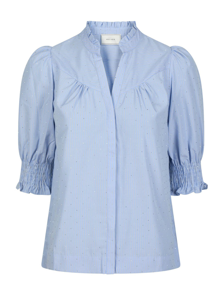 Diana B Stripe Stone Blouse-Bluser-Neo Noir-Aandahls