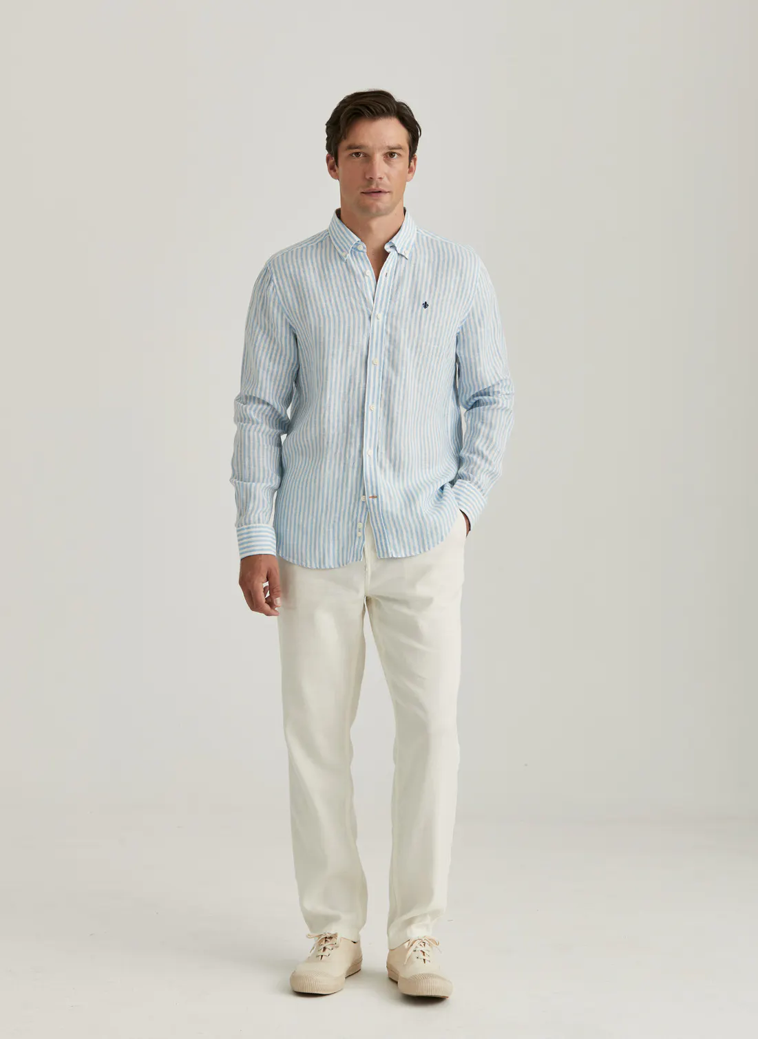 Douglas Linen Stripe Shirt-Classic Fit-Skjorter-Morris-Aandahls