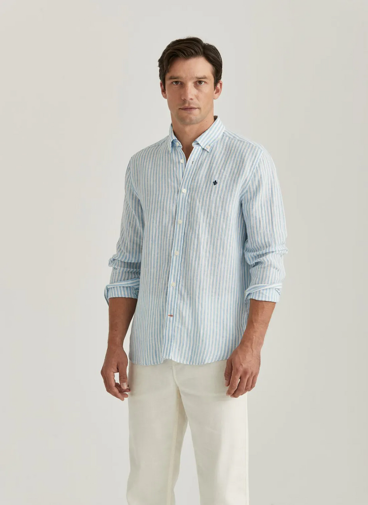 Douglas Linen Stripe Shirt-Classic Fit-Skjorter-Morris-Aandahls