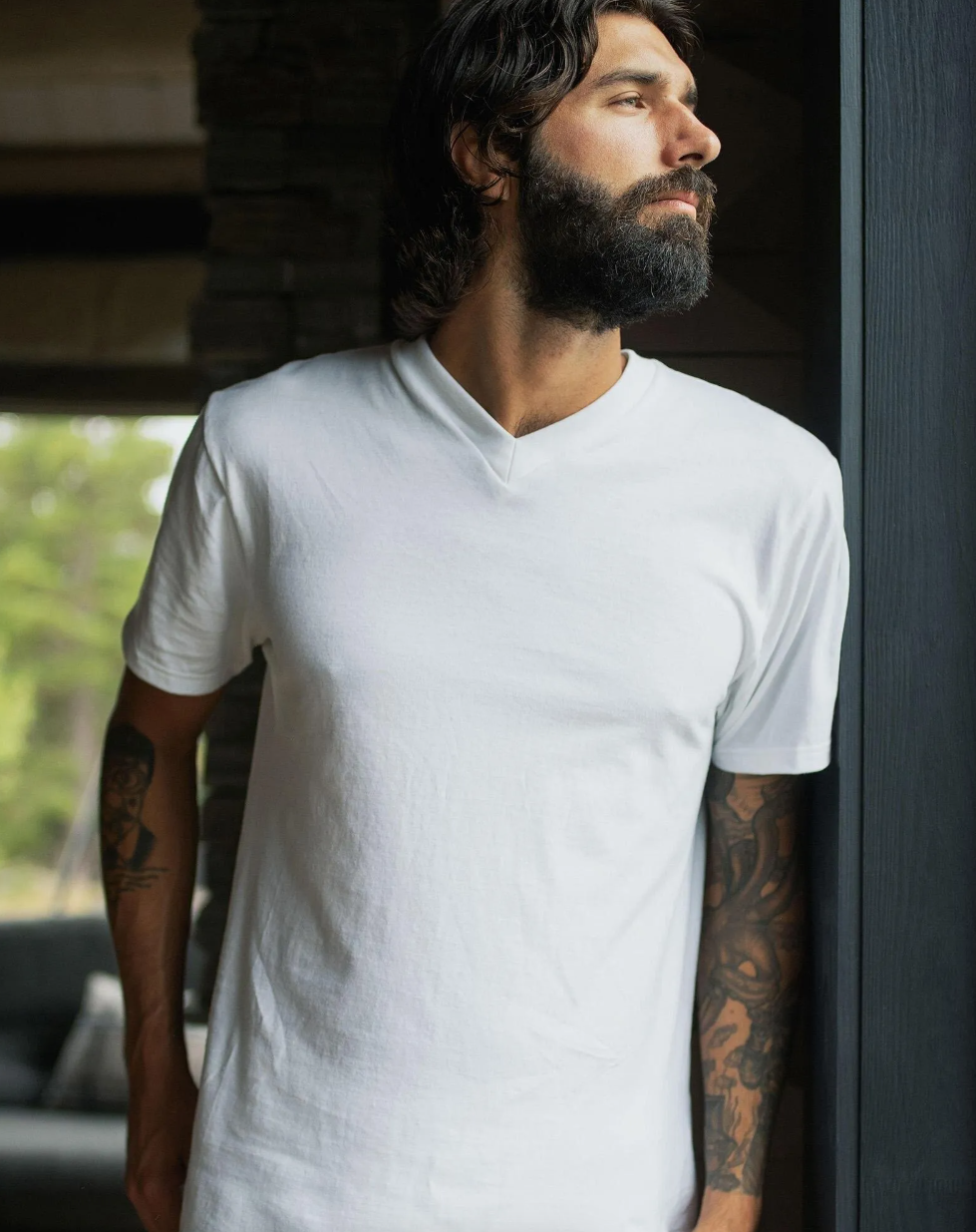 Dovre T-shirts V-neck organic-T-shirt-Dovre-Aandahls