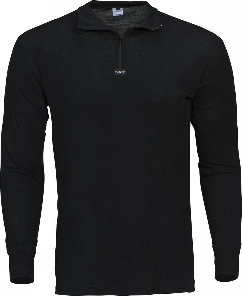 Dovre Wool 1/1 ærme & Zipper-T-shirt-Dovre-Aandahls