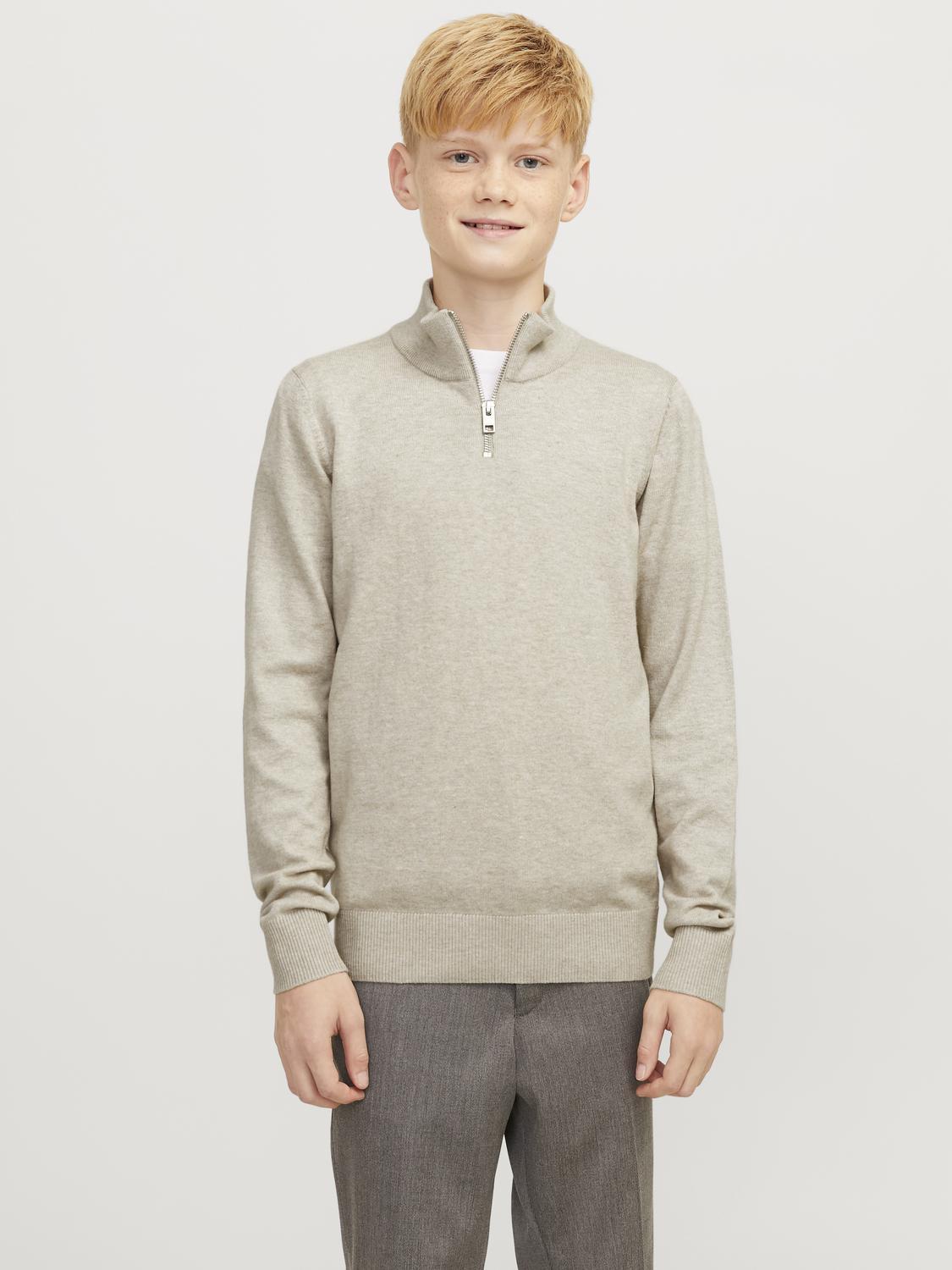 Emil Knit Half Zip Noos Jnr-Genser-JACK&JONES JUNIOR-Aandahls