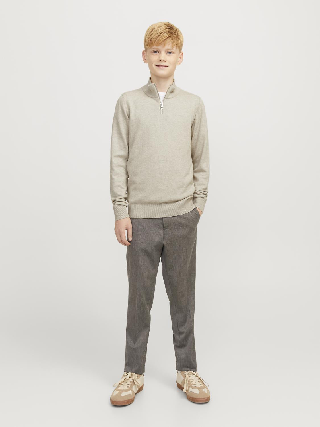 Emil Knit Half Zip Noos Jnr-Genser-JACK&JONES JUNIOR-Aandahls