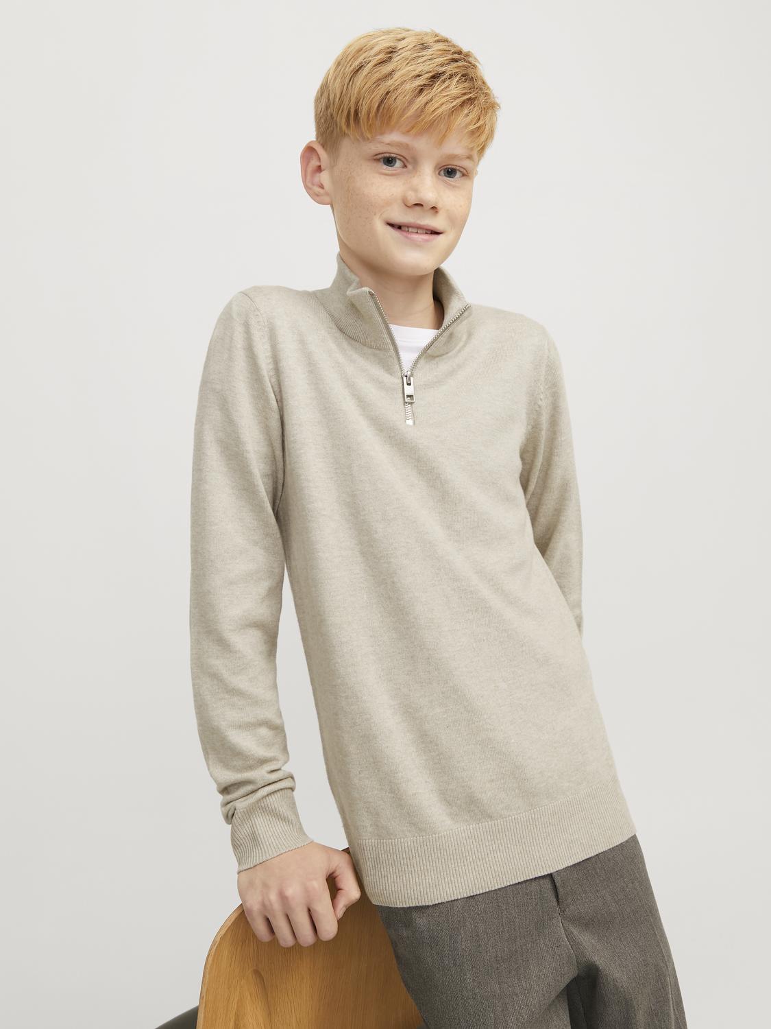 Emil Knit Half Zip Noos Jnr-Genser-JACK&JONES JUNIOR-Aandahls