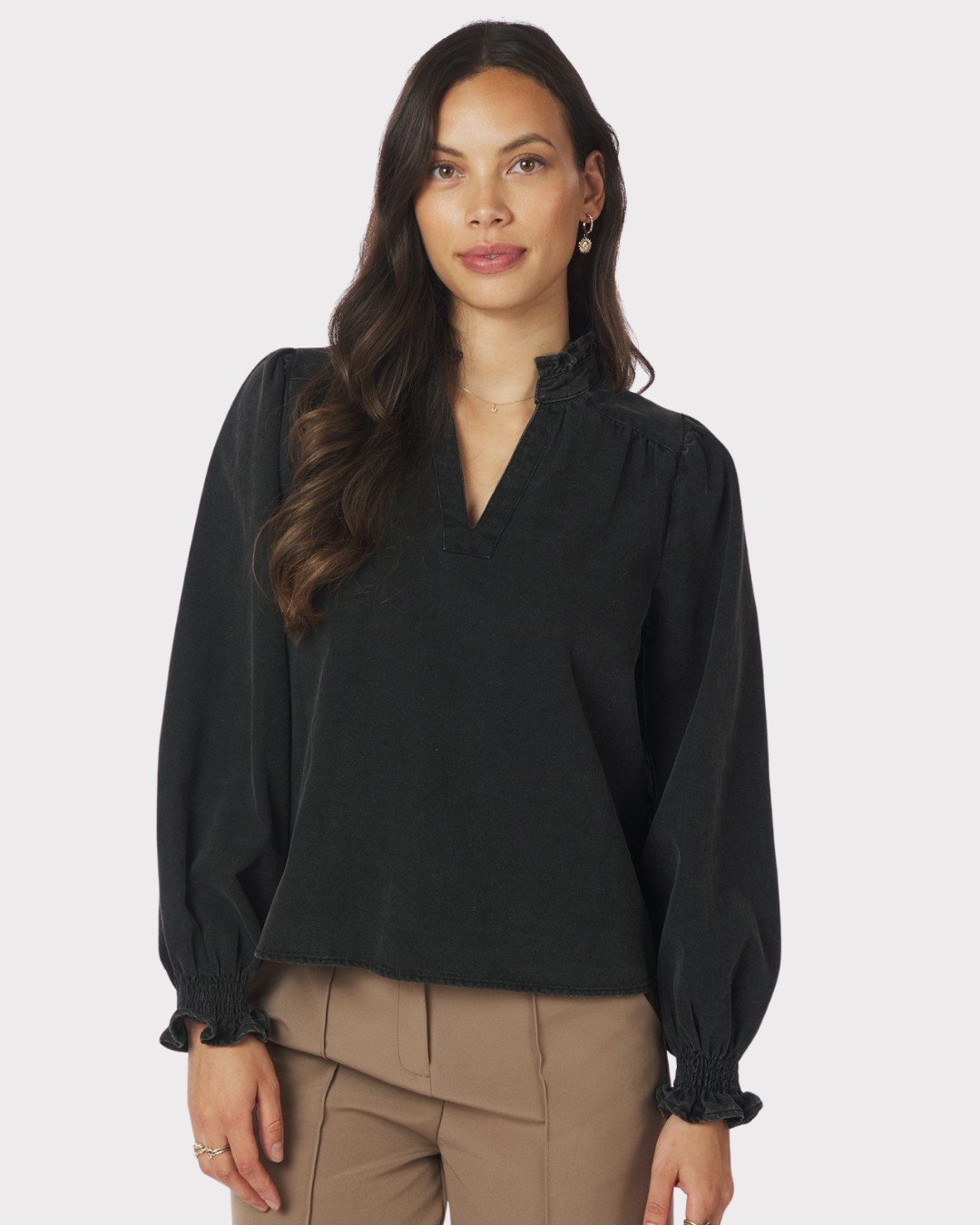 Emmeline Denim Blouse-Overdel-Neo Noir-Aandahls