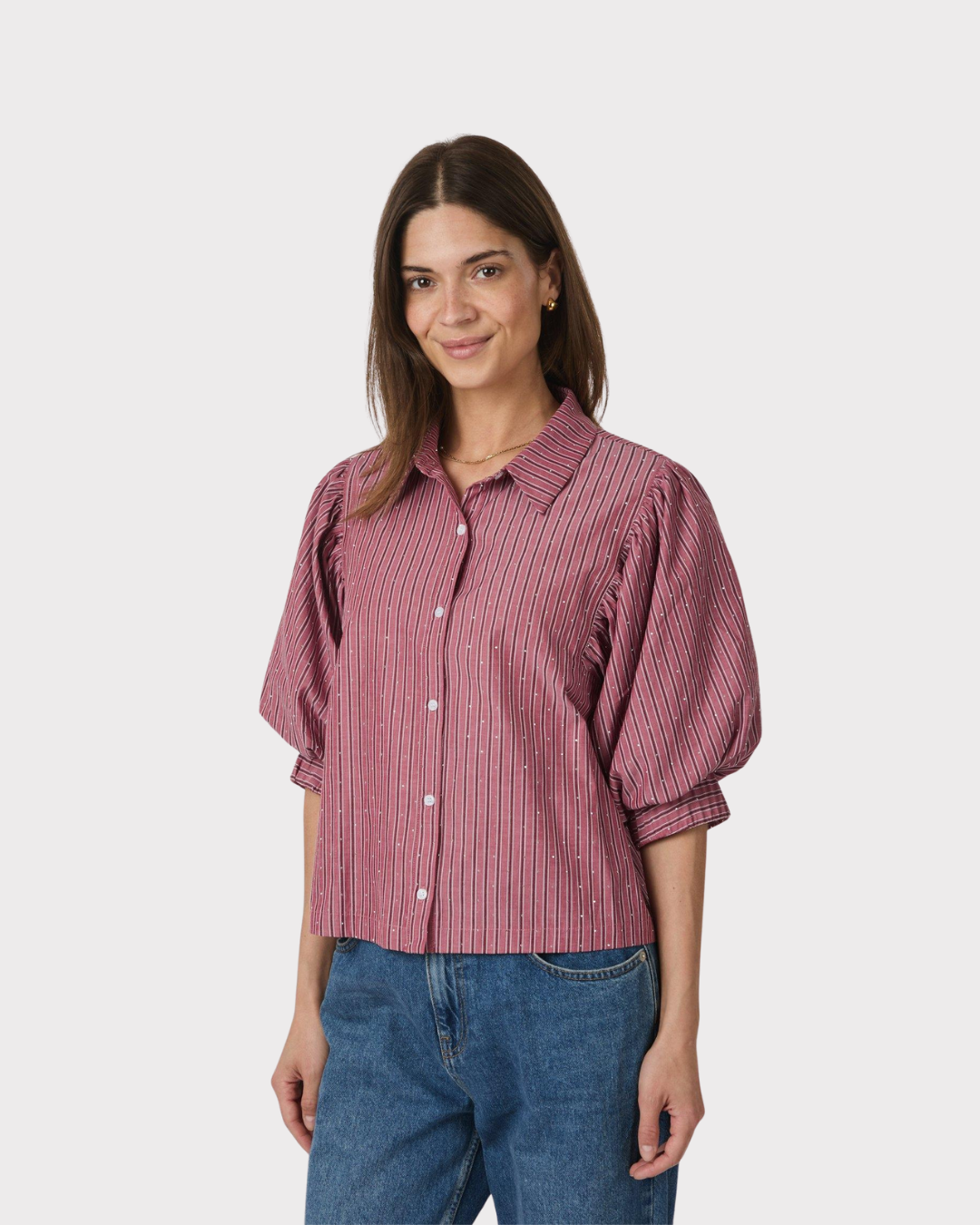 Etta Soft Stripe Stone-Overdel-Neo Noir-Aandahls
