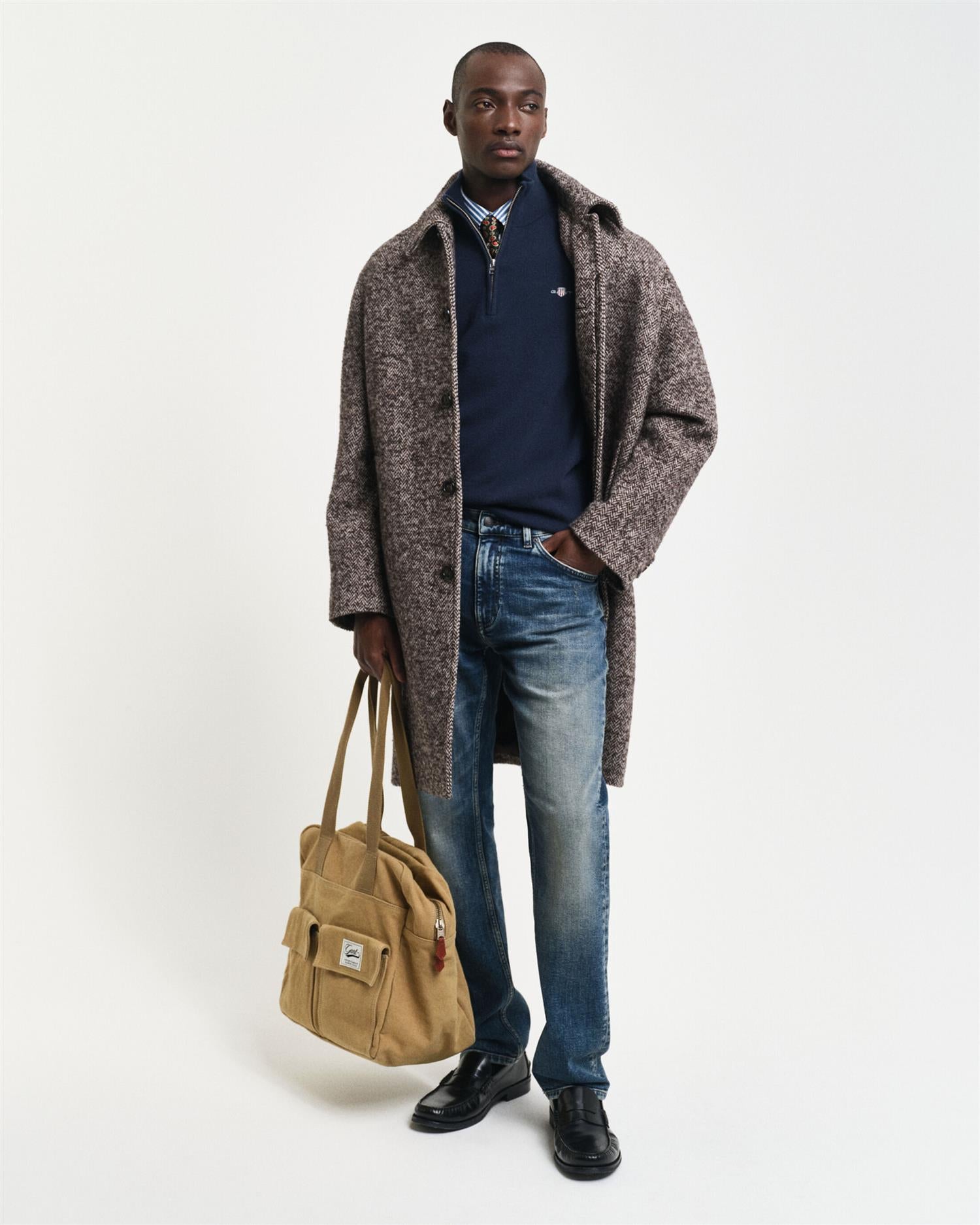 Extrafine lambswool half zip-Genser-Gant-Aandahls