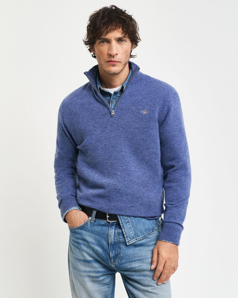 Extrafine lambswool half zip-Genser-Gant-Aandahls