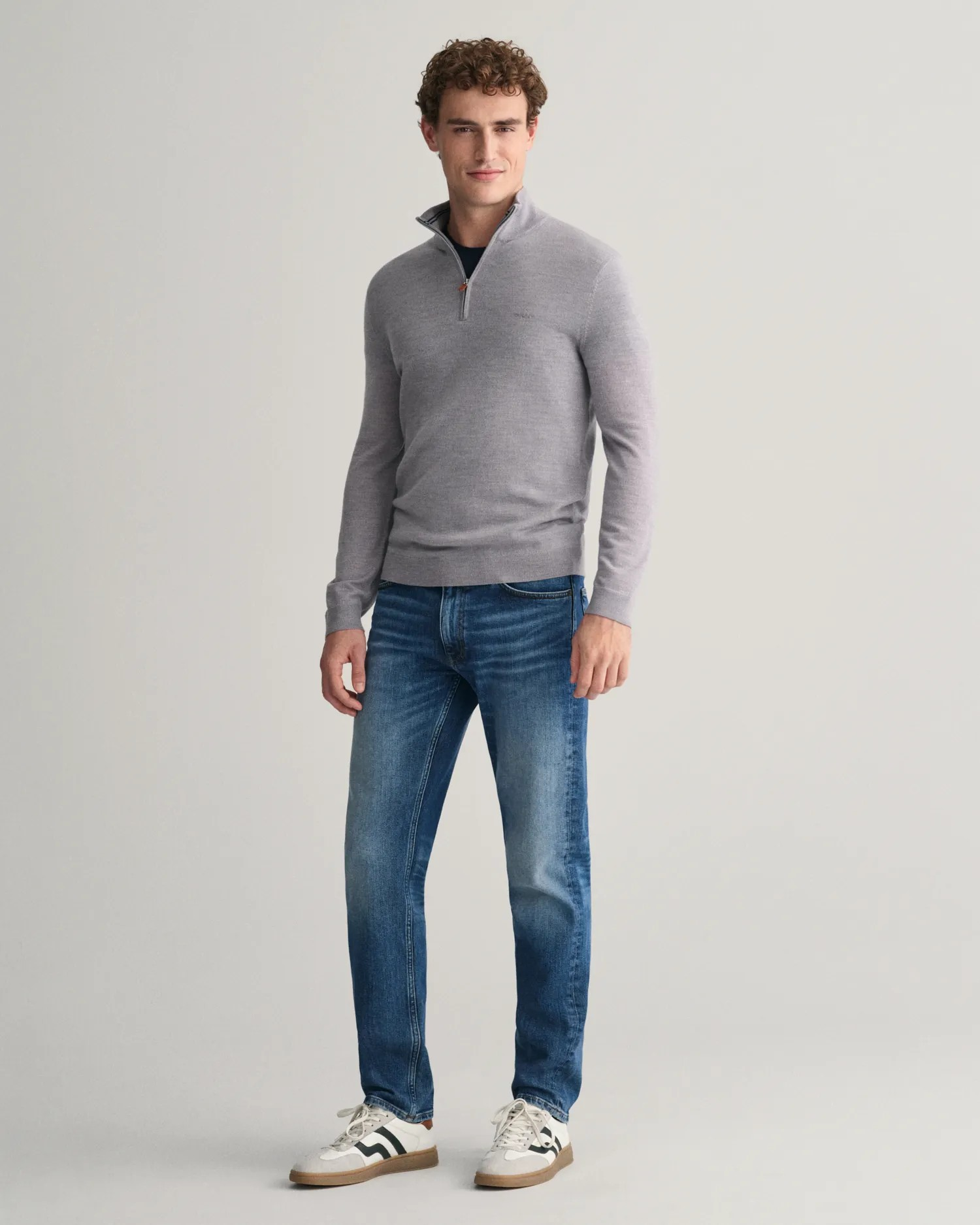 Extrafine merino wool half zip-Cardigan-Gant-Aandahls