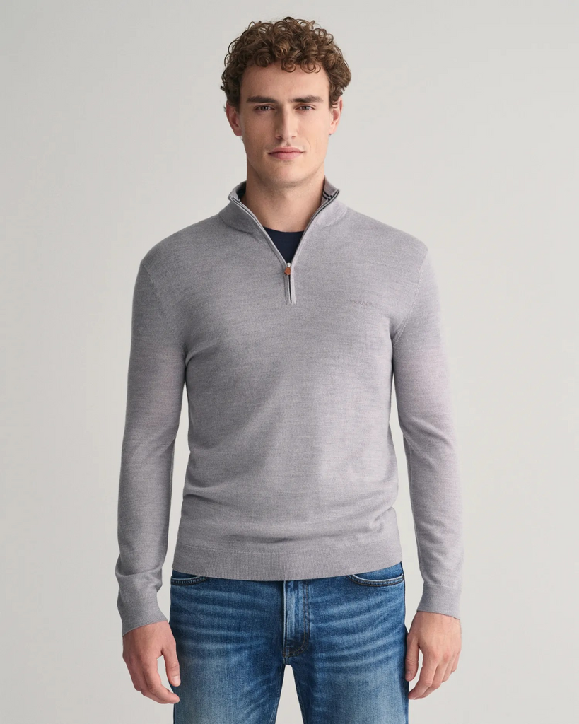 Extrafine merino wool half zip-Cardigan-Gant-Aandahls