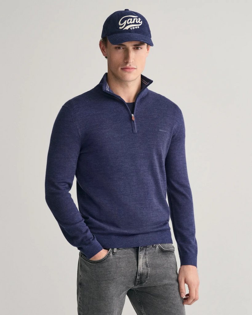 Extrafine merino wool half zip-Cardigan-Gant-Aandahls