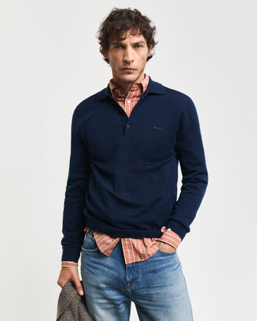 Extrafine merino wool polo-Strikk-Gant-Aandahls