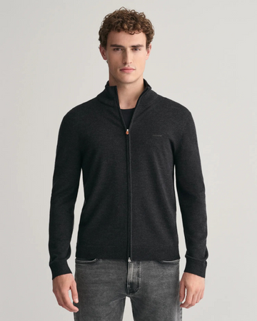 Extrafine merino wool zip-Cardigan-Gant-Aandahls