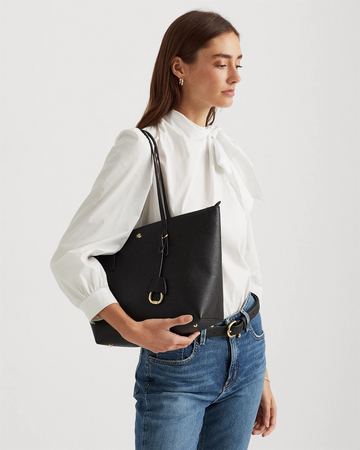 Faux leather medium keaton tote-Veske-Polo Ralph Lauren-Aandahls