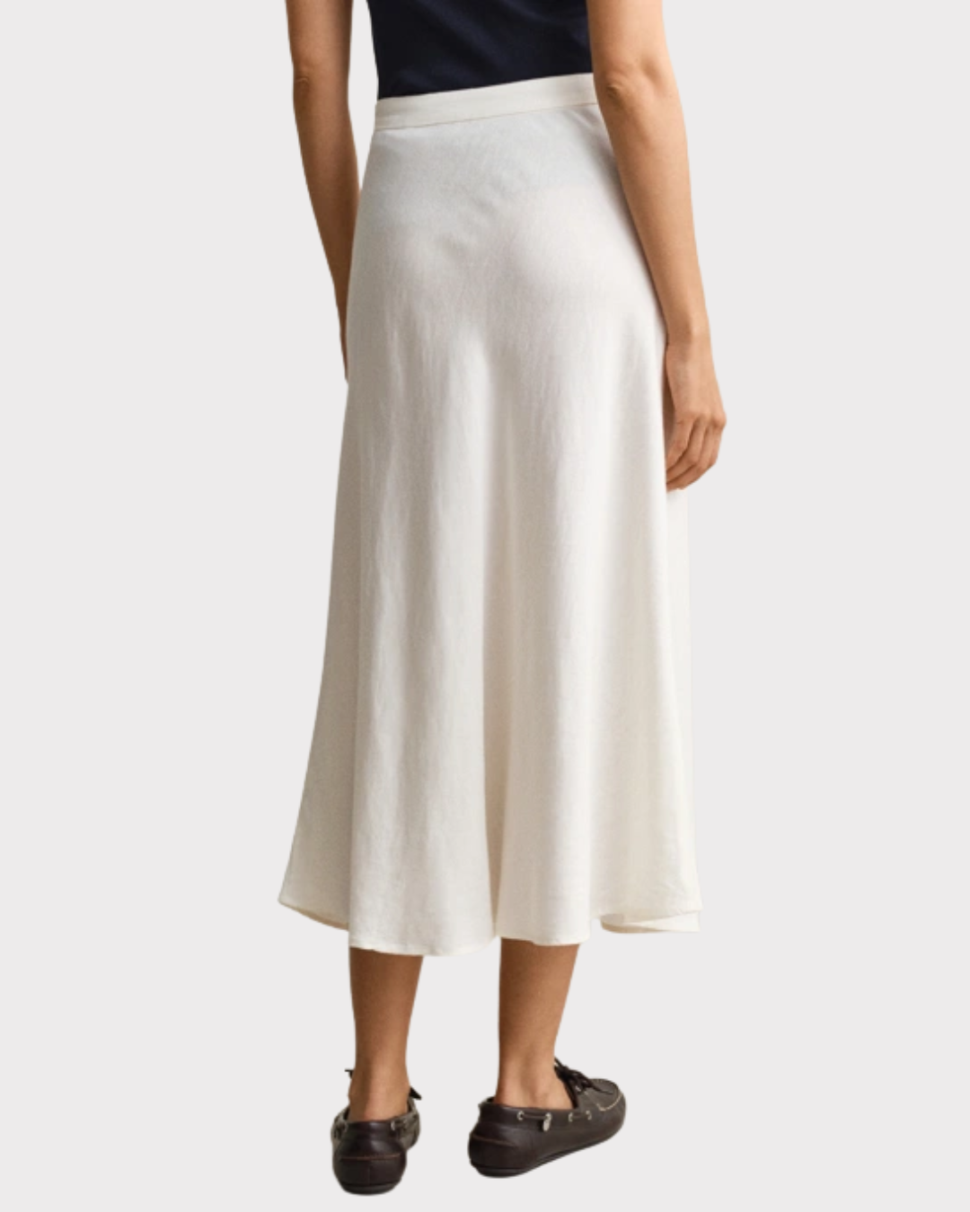 Flared Linen Blend Skirt-Skjørt-Gant-Aandahls