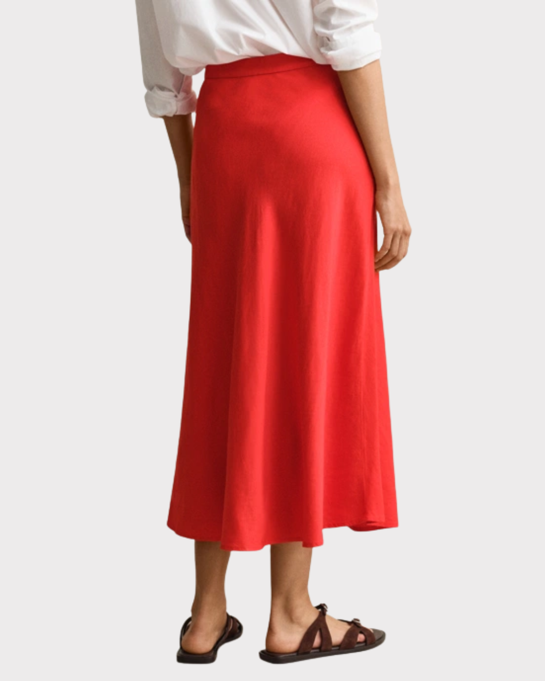 Flared Linen Blend Skirt-Skjørt-Gant-Aandahls