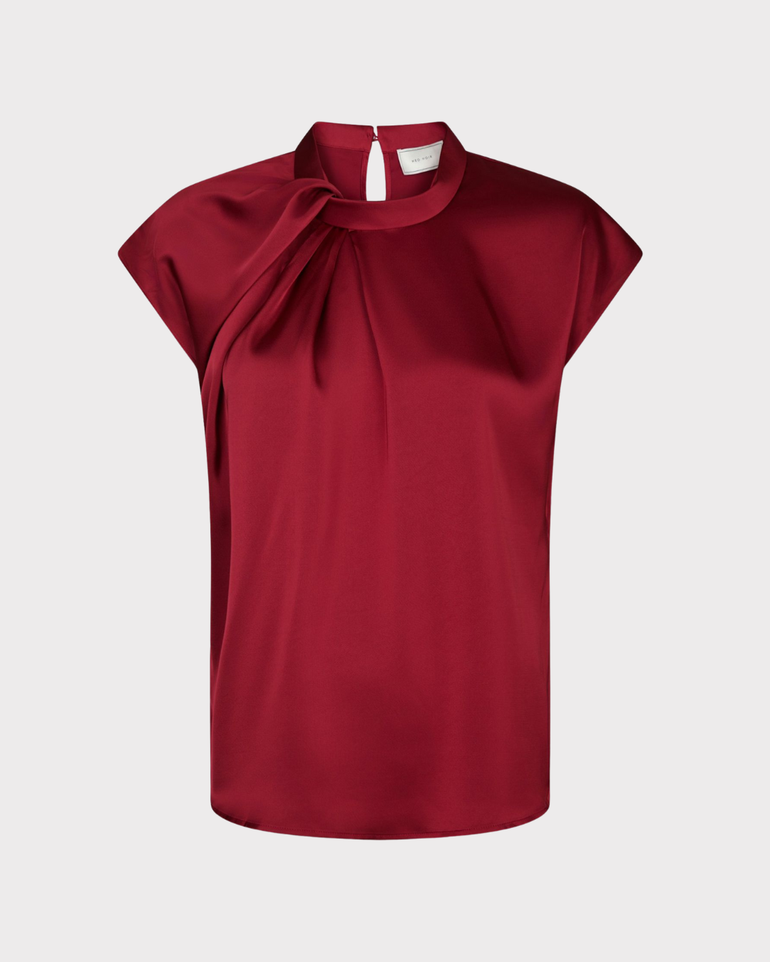 Fleur Drapy Satin Blouse-Overdel-Neo Noir-Aandahls