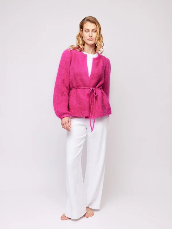 Fredrikke chunky cardigan Hot Pink-Cardigan-Ella&il-Aandahls