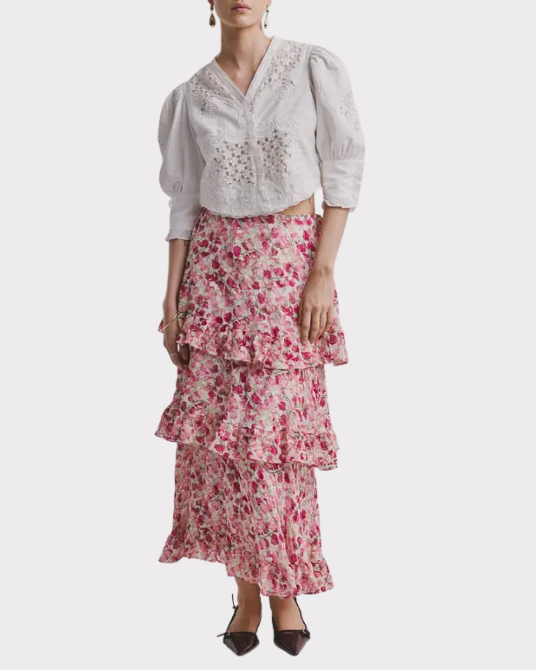 Georgette Ruffle Skirt-Skjørt-ByTimo-Aandahls