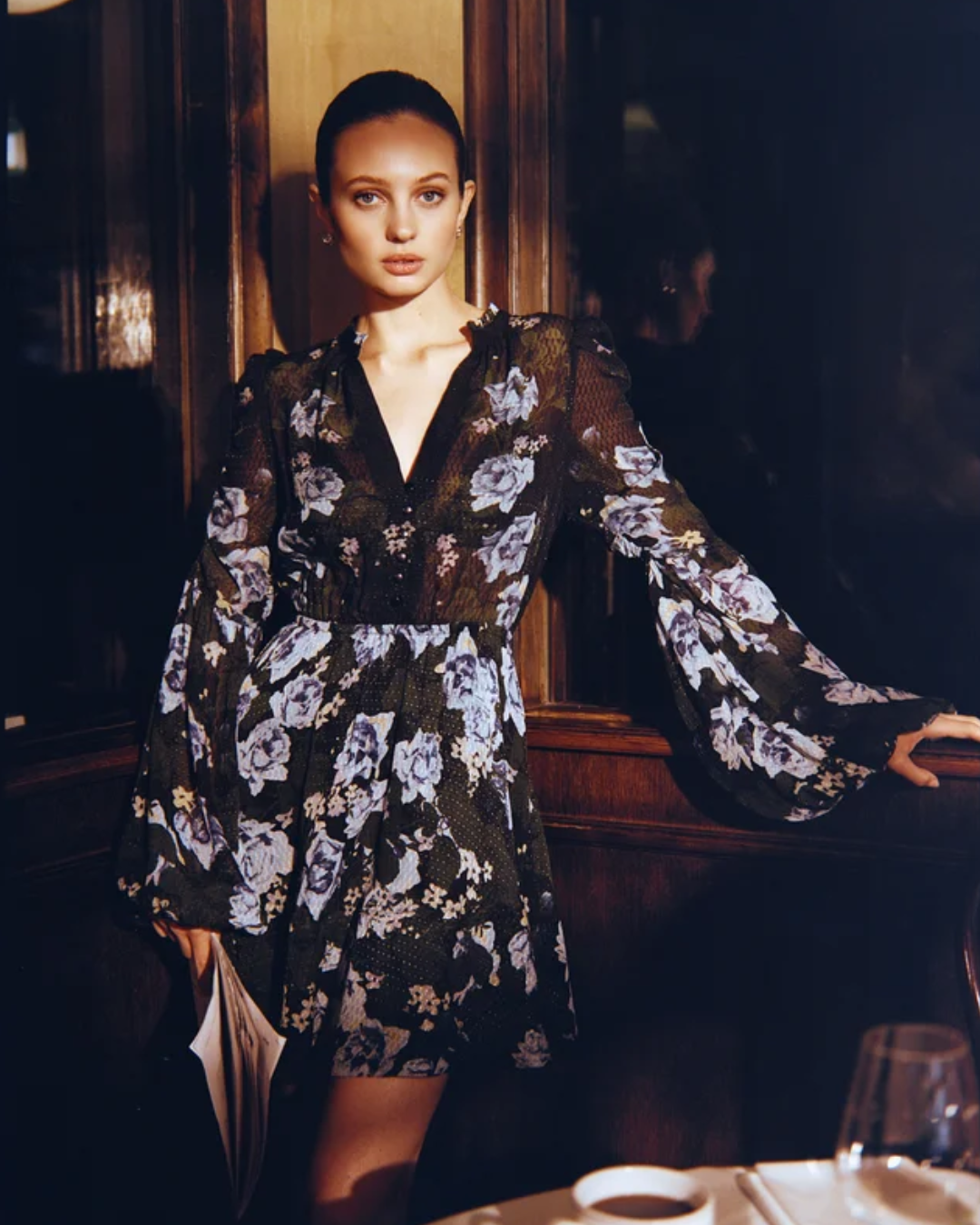 Georgette V-Neck Dress-Kjole-ByTimo-Aandahls