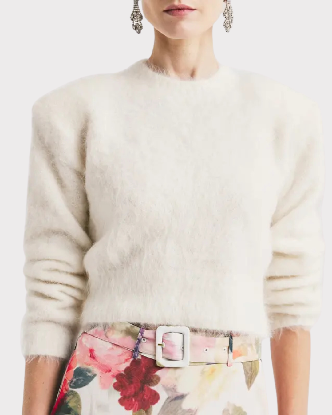 Hairy Knit Fitted Sweater