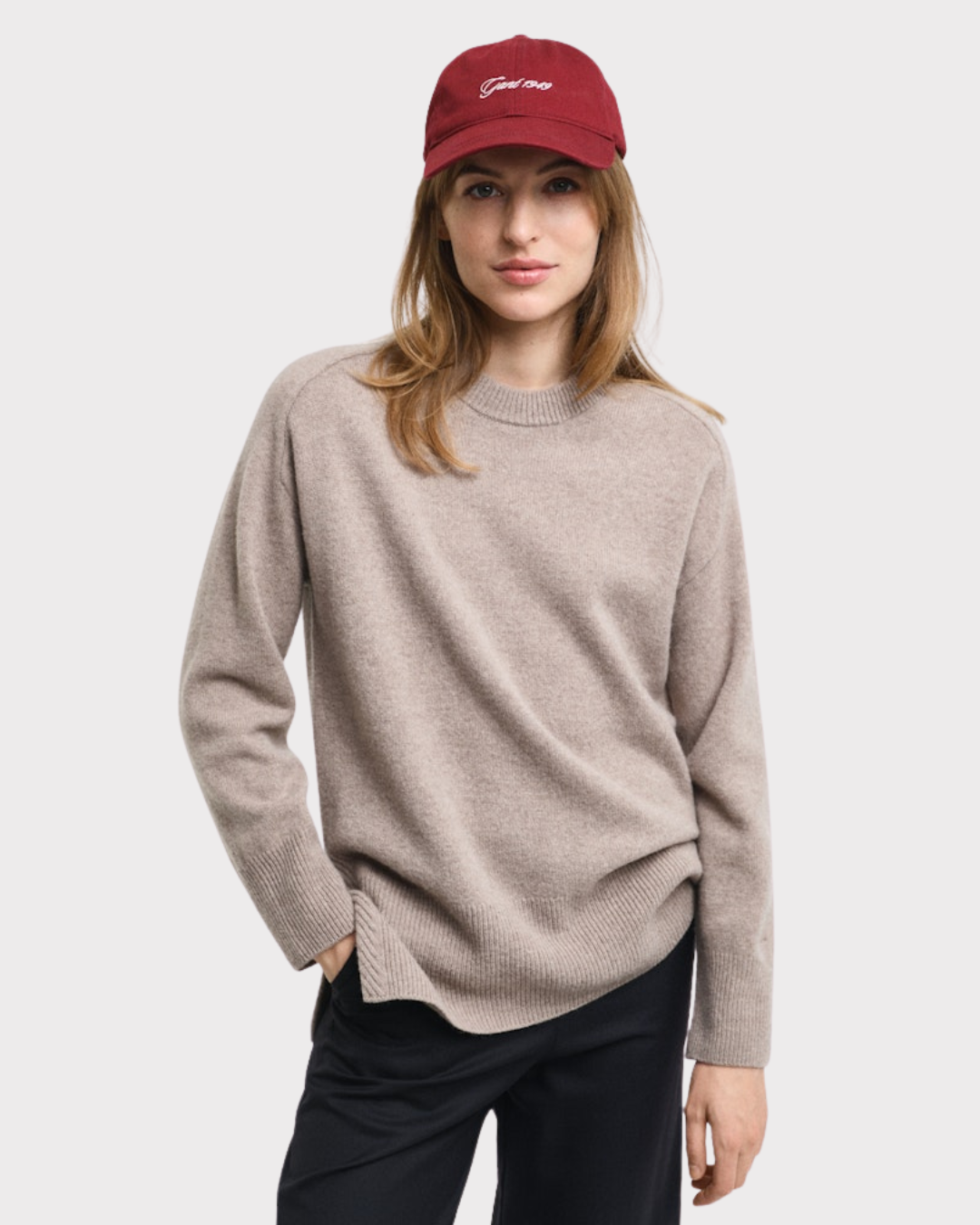 Herringbone detail c-neck-Genser-Gant-Aandahls