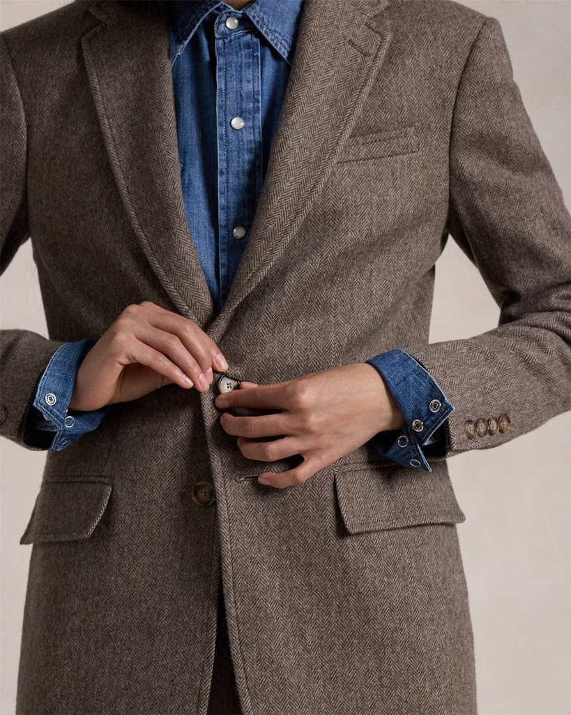 Herringbone wool blazer-Blazer-Polo Ralph Lauren-Aandahls