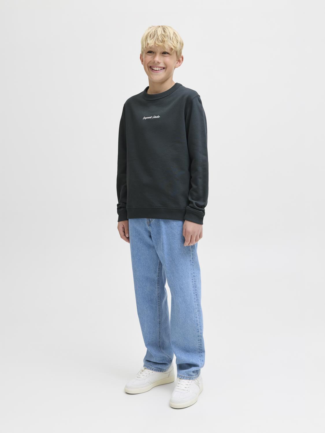 Jornorrebro Emb Sweat Crew Noos Jnr-Genser-JACK&JONES JUNIOR-Aandahls