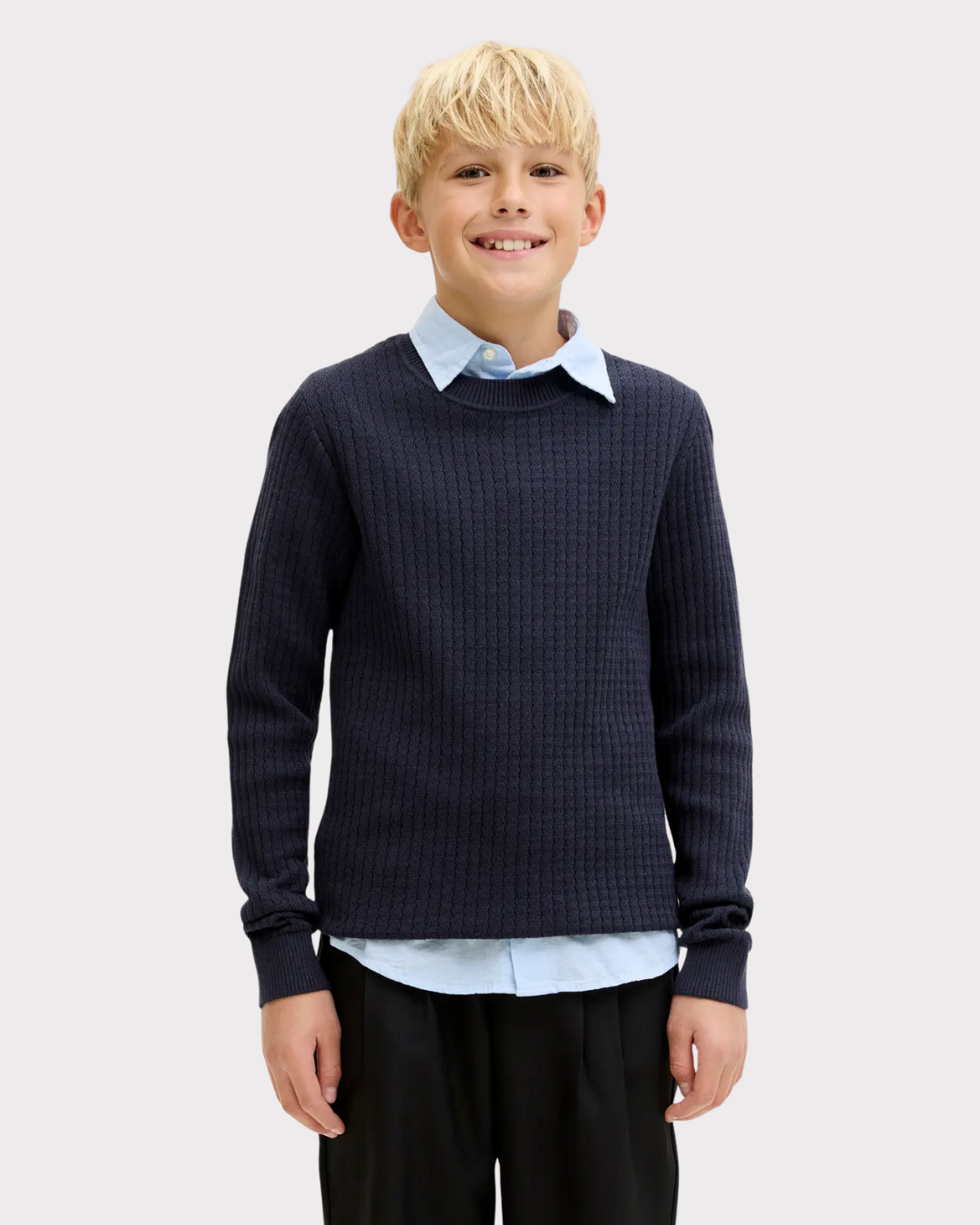 Jprblubarkley Knit Crew Neck Jnr-Genser-JACK&JONES JUNIOR-Aandahls