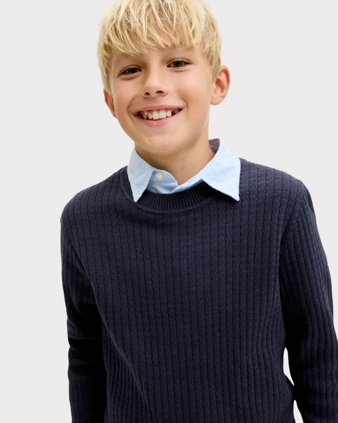 Jprblubarkley Knit Crew Neck Jnr-Genser-JACK&JONES JUNIOR-Aandahls