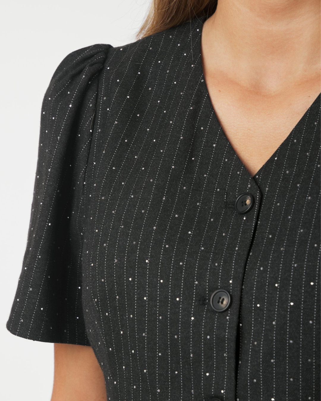 Jules B Pinstripe Blouse-Overdel-Neo Noir-Aandahls