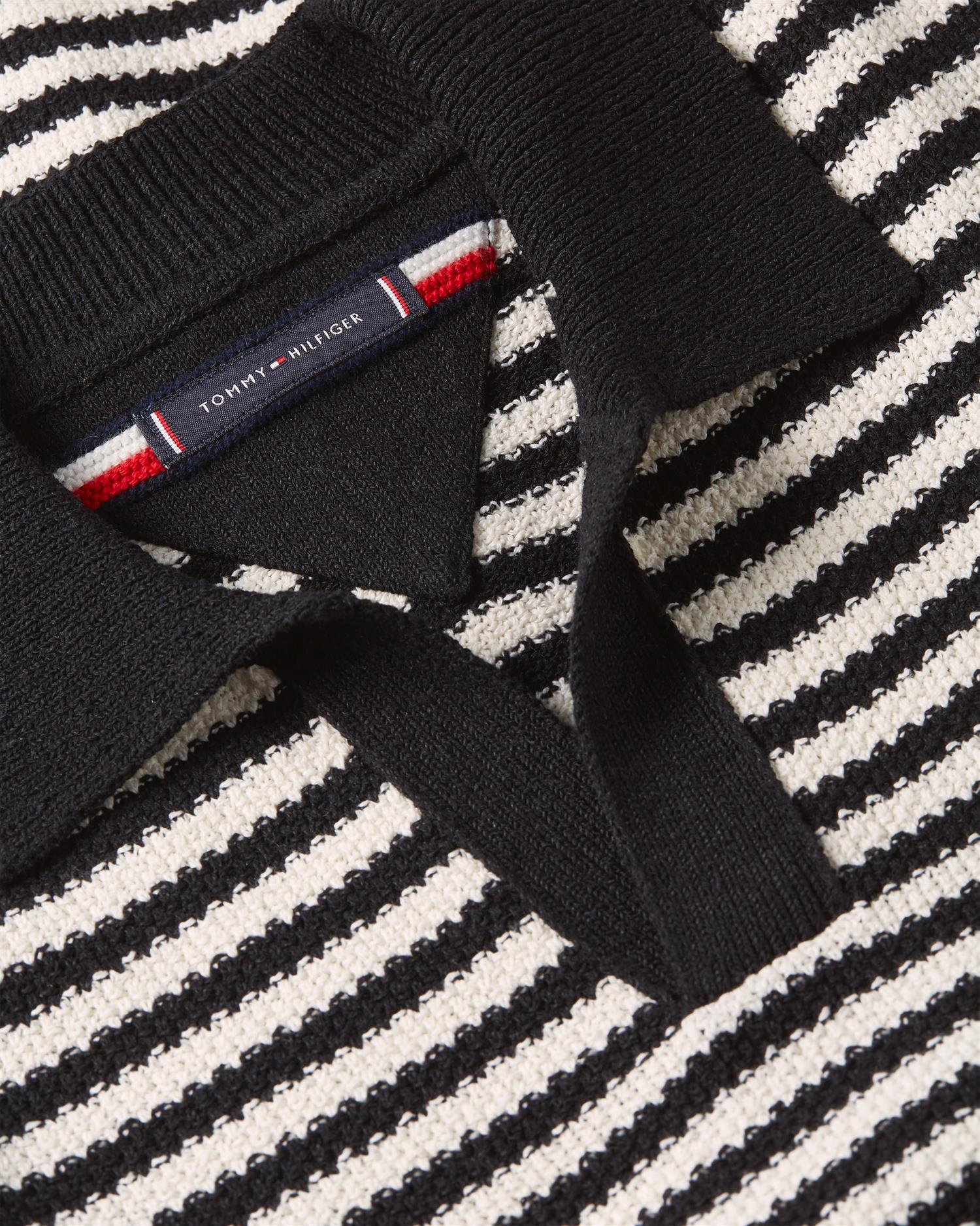 Knitted textured polo-T-shirt-Tommy Hilfiger-Aandahls