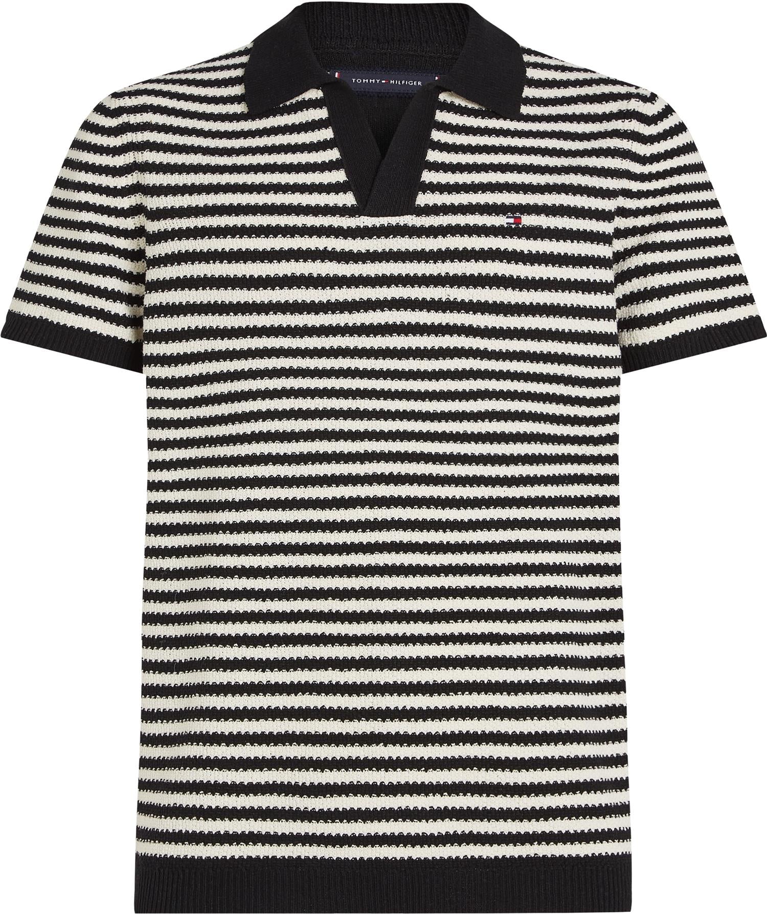 Knitted textured polo-T-shirt-Tommy Hilfiger-Aandahls