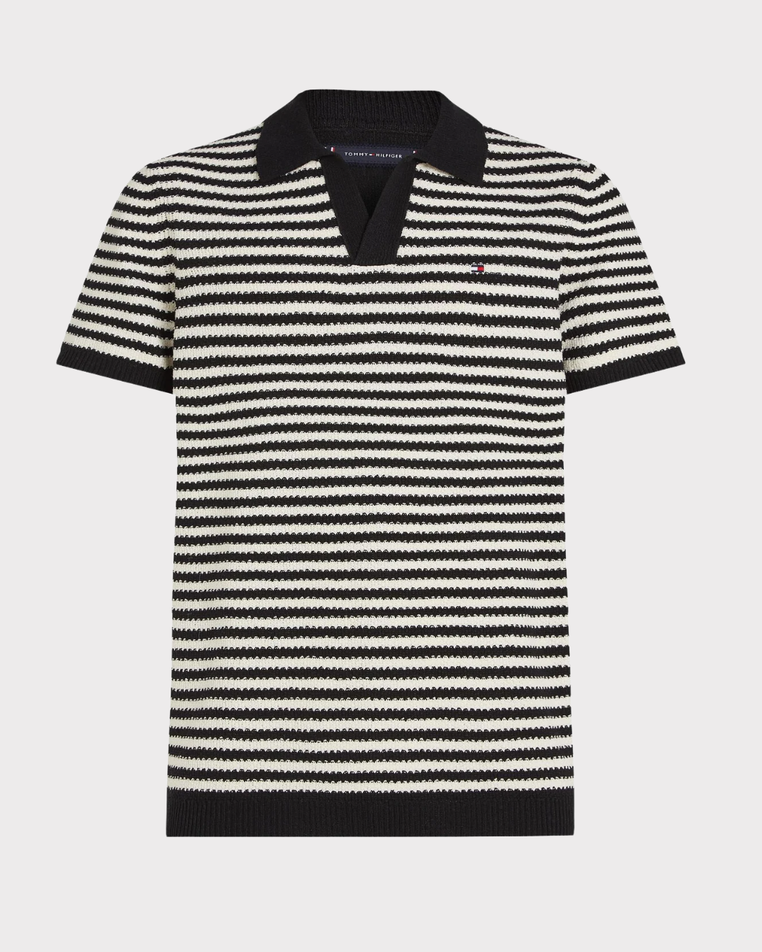 Knitted textured polo-T-shirt-Tommy Hilfiger-Aandahls