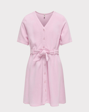 Kogsiesta S/s Linen Blend Belt Dress Pnt-Kjole-Kids Only-Aandahls
