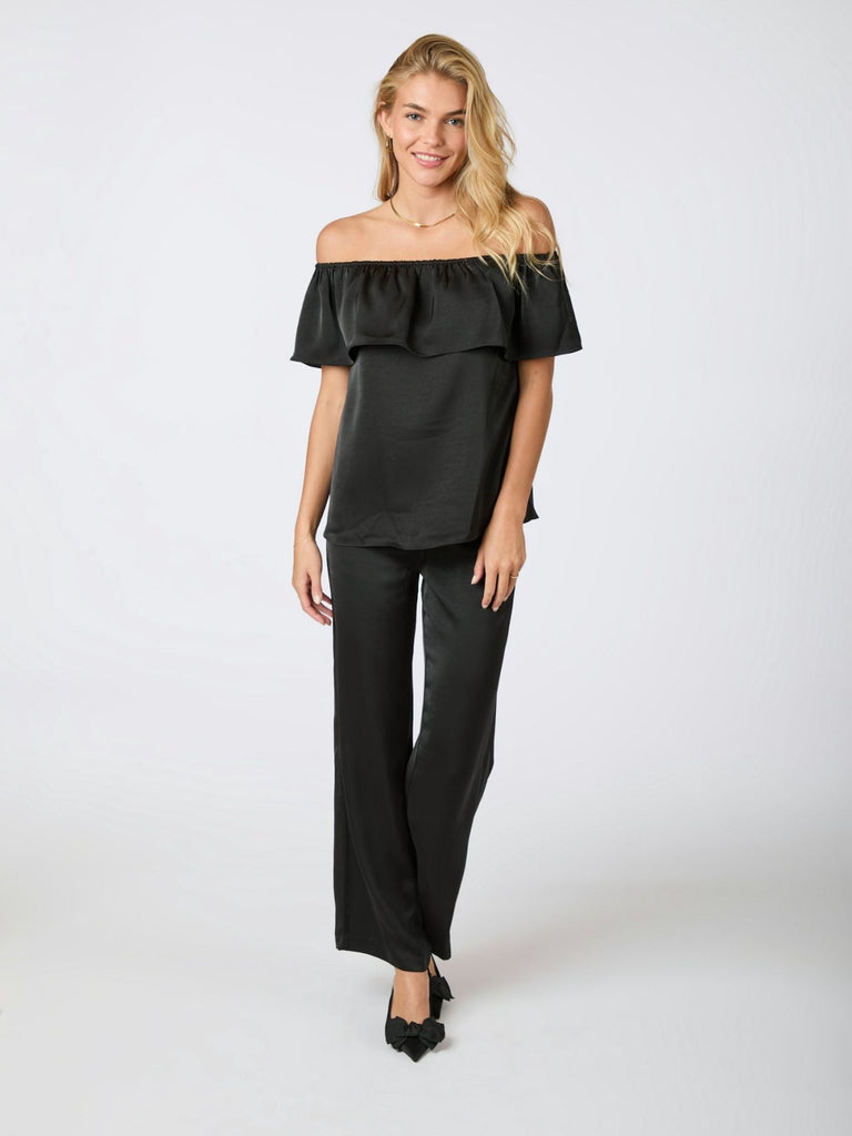 Kris Heavy Sateen Top-Topp-Neo Noir-Aandahls