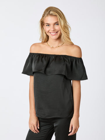 Kris Heavy Sateen Top-Topp-Neo Noir-Aandahls